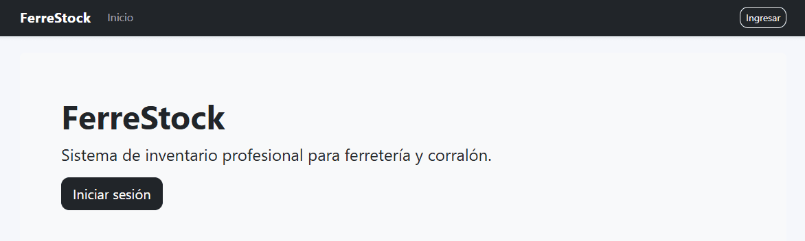 Captura del dashboard de FerreStock.